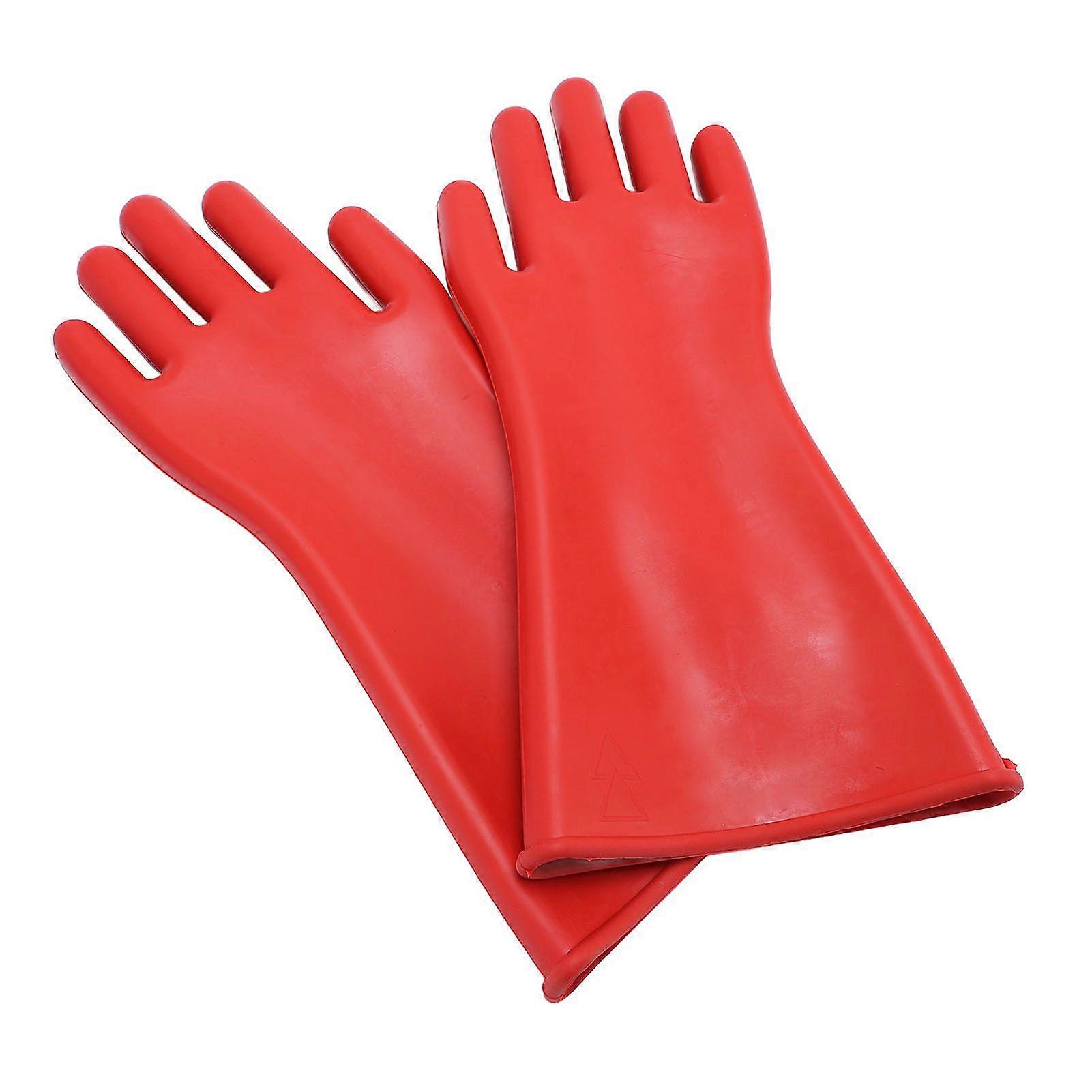Electrical Insulating Gloves 12KV High Voltage Lineworker Electrician Work Insulated Protective Rubber Handwear