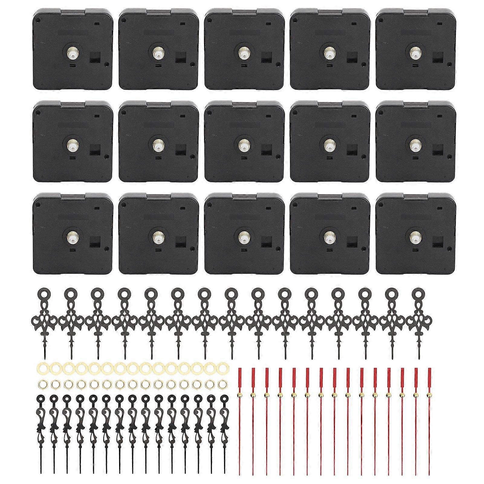 15pcs Clock Movement Low Noise High Accuracy Hour Hand Minute Hand Second Hand Crossing Stitch Movement