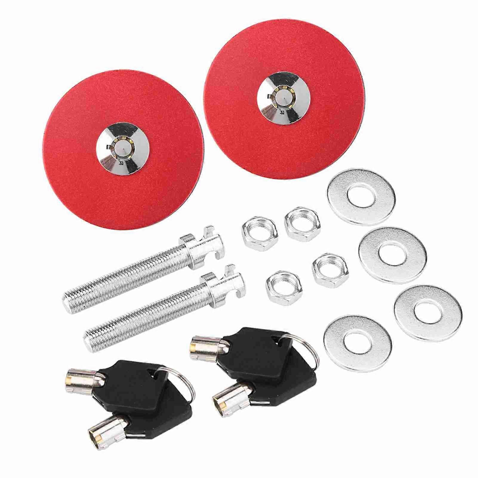 Universal Car Engine Hood Lock Pin Kit (Red)