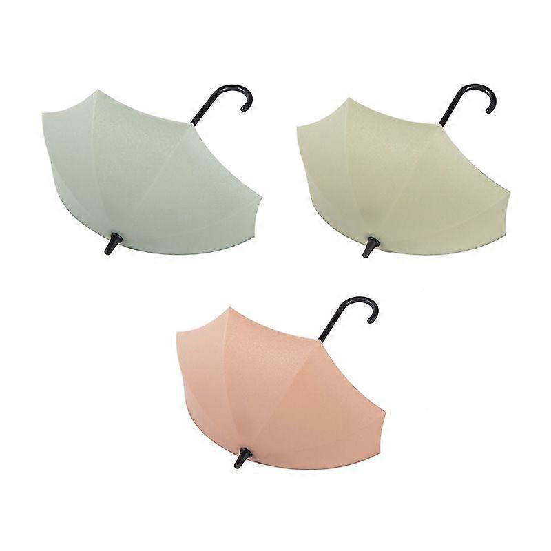 3-Piece Mini Umbrella Wall Hook Key Pendant Key Ring Holder Decorative Storage Box