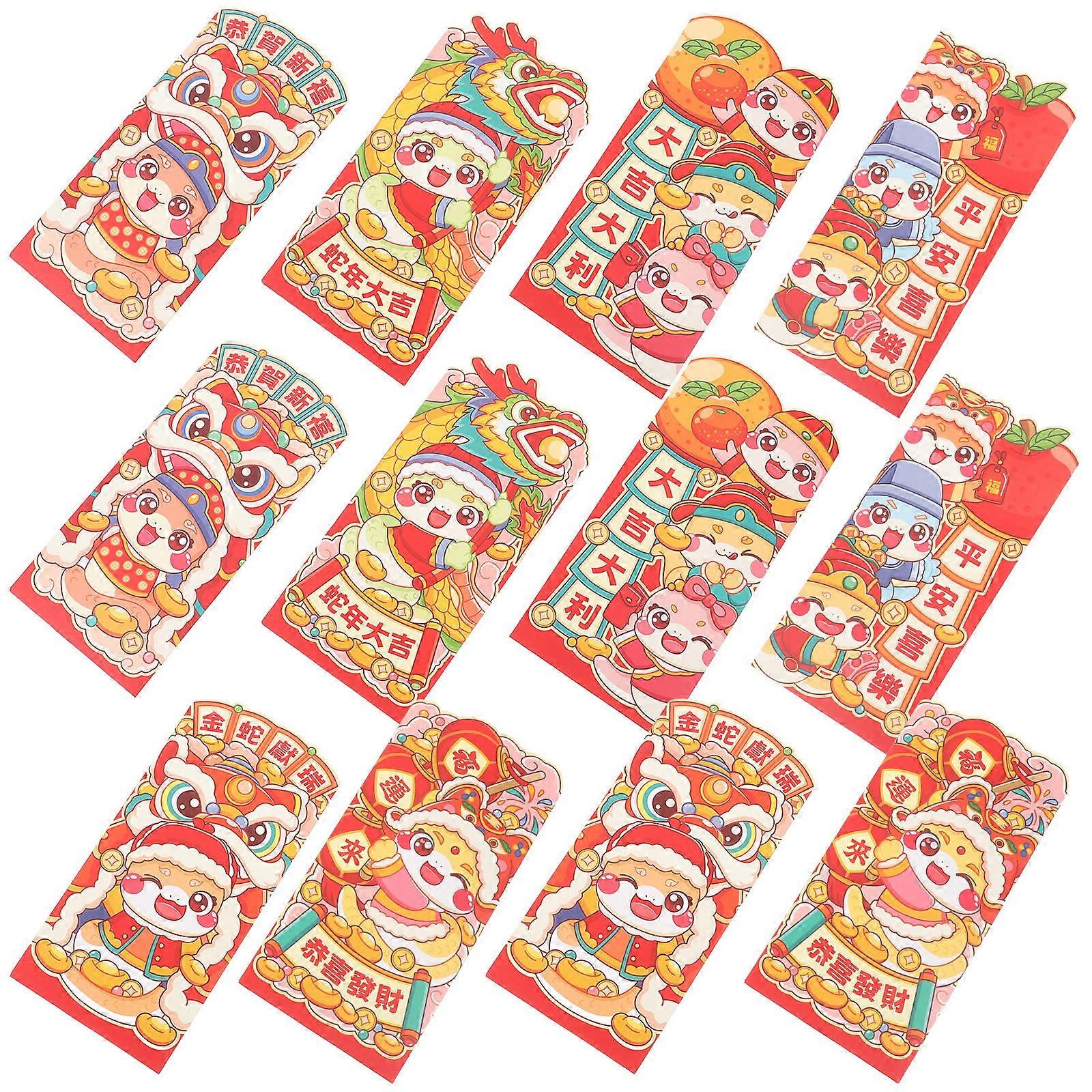 Lunar New Year Chinese Red Envelope Paper Money Envelope for 24Pcs Party