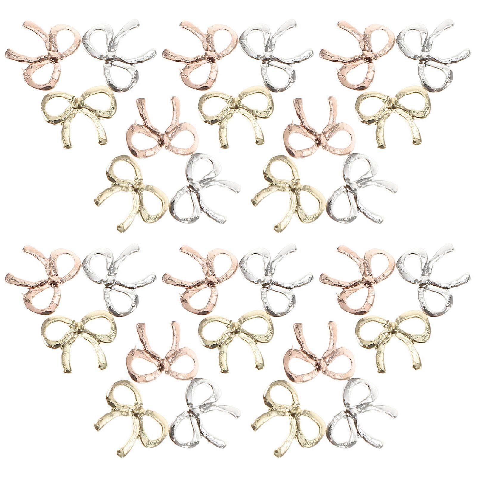 Nail Art Studs Alloy Bowknot Nails Assorted Color Used for Manicure Decor 1bag
