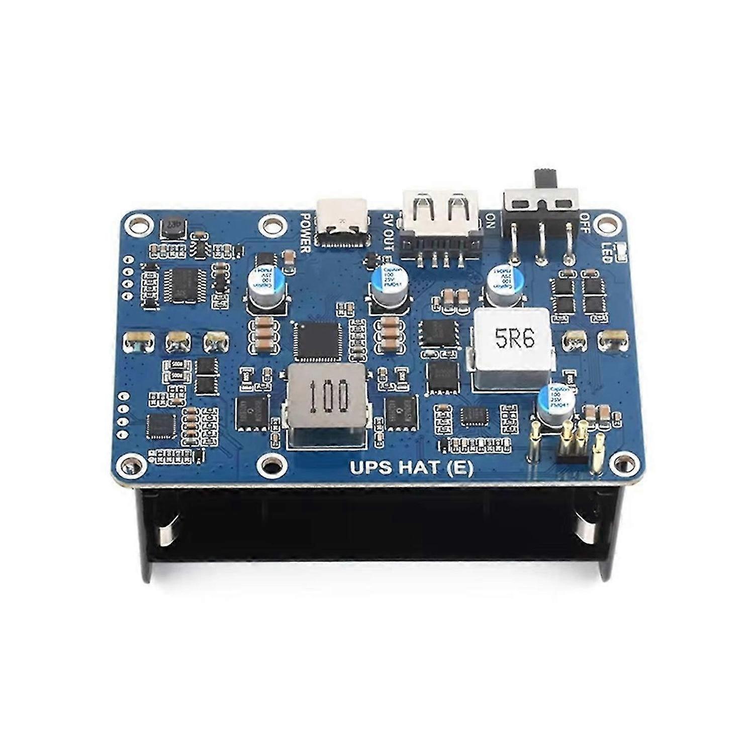 UPS HAT (E) for Raspberry Pi 5/4B/3B+, Pogo Pins Connector