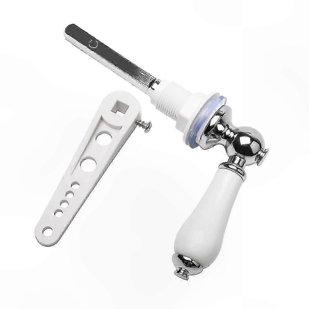 Traditional Victorian Style Toilet Flush Lever Replacement Kit, Ceramic Handle for Toilet Flush System