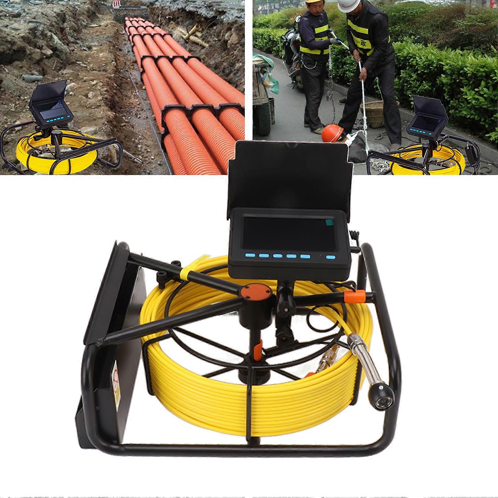4.3in Waterproof Sewer Camera 50m Cable 6 LED Lights IP68