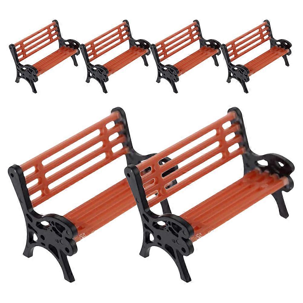 Miniature Park Bench Multi PP Chairs for Decoration 24Pcs Set