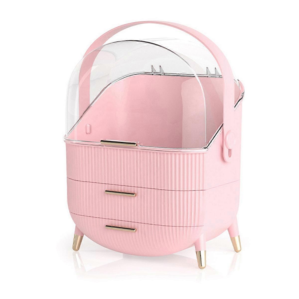 Makeup Storage Organizer with Lid - Portable Skincare Cosmetics Box