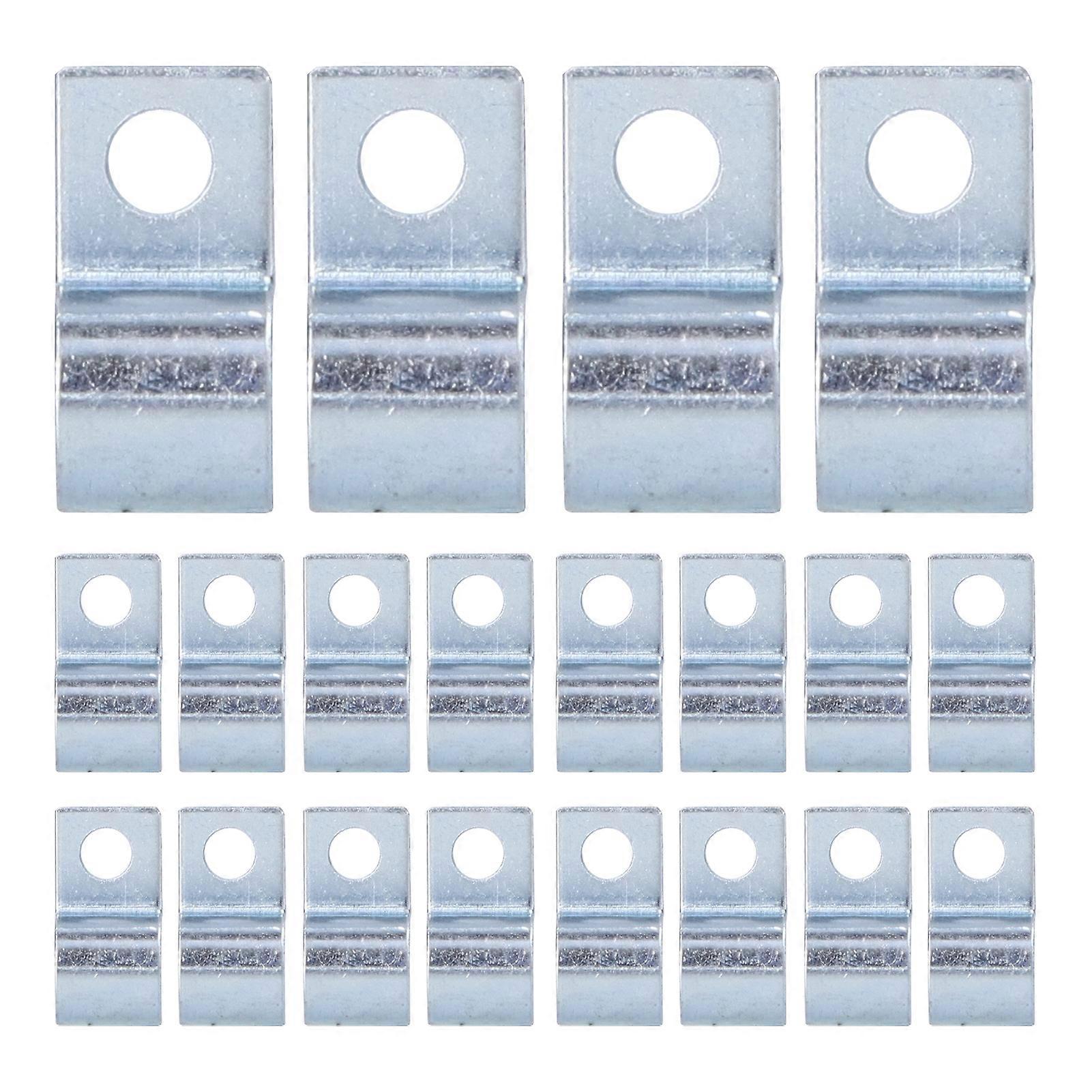 Lot de 20 colliers de serrage à trou unique en acier inoxydable zingué pour tubes en acier 16 mm