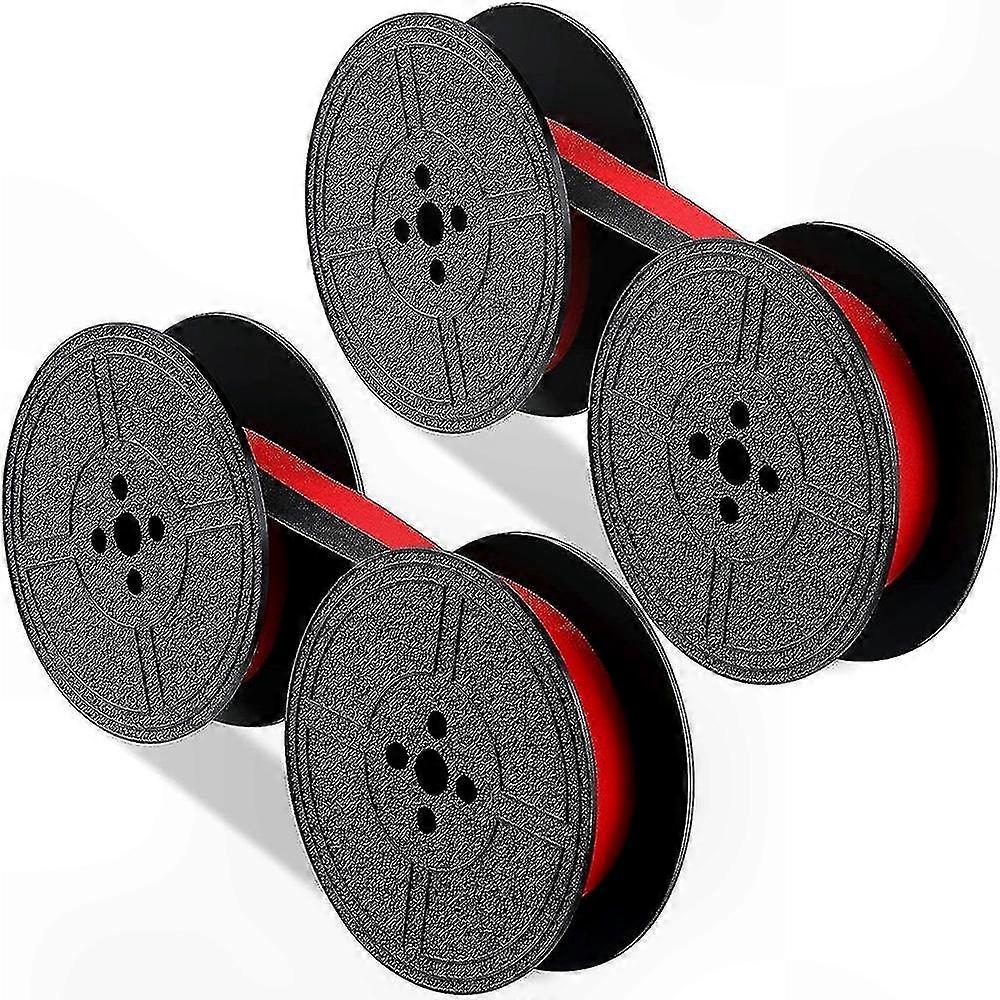 Red and Black Typewriter Ribbon, Dual Spool Replacement for Compatible Models