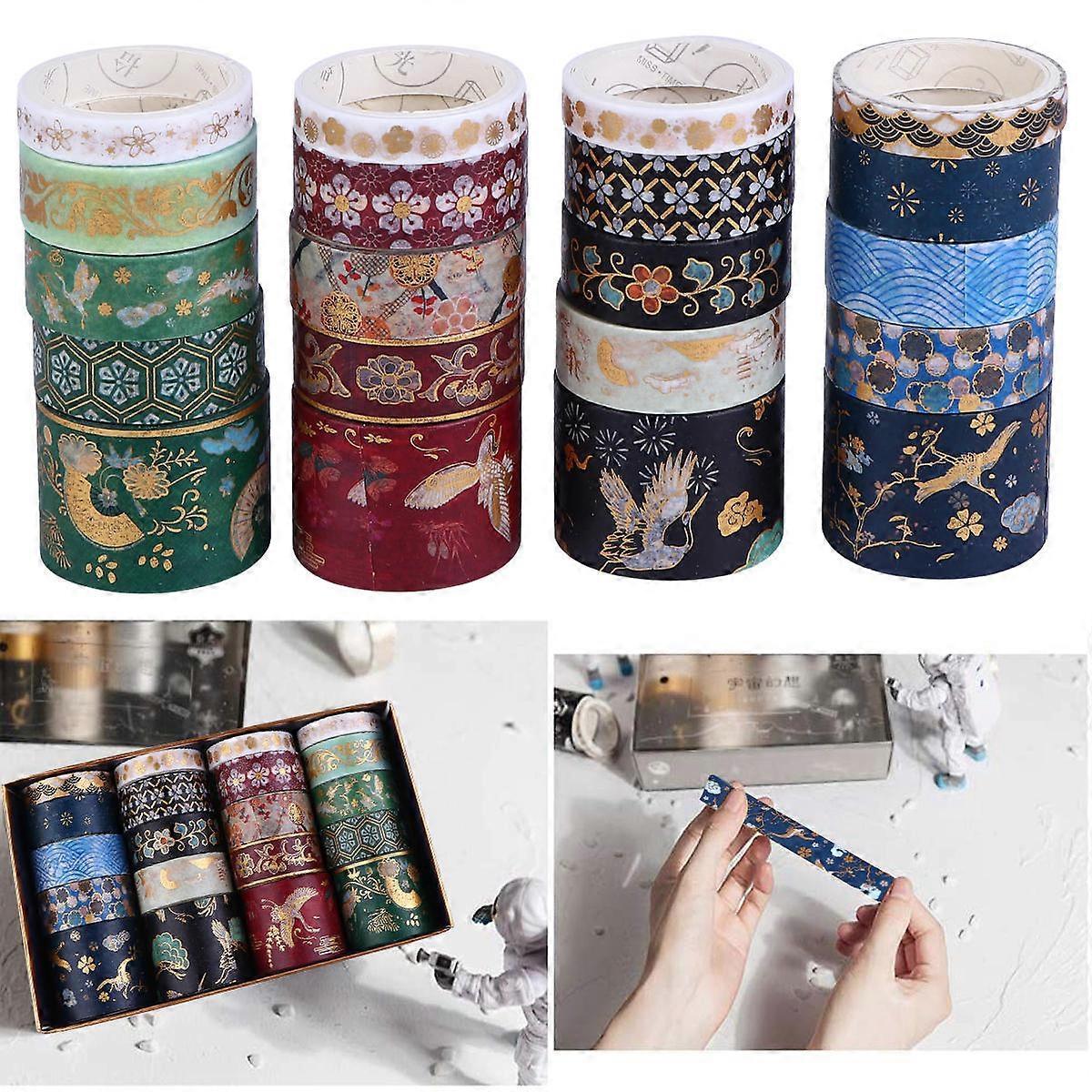 Diary Decor Tape 20 Roll Bronzing Paper Tapes for Gift Wrapping Projects