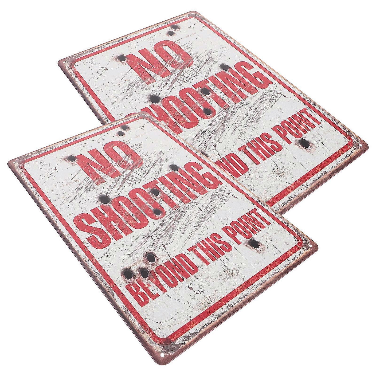 Red Iron Caution Sign for Outdoor Use with 6Pcs Weatherproof Boards