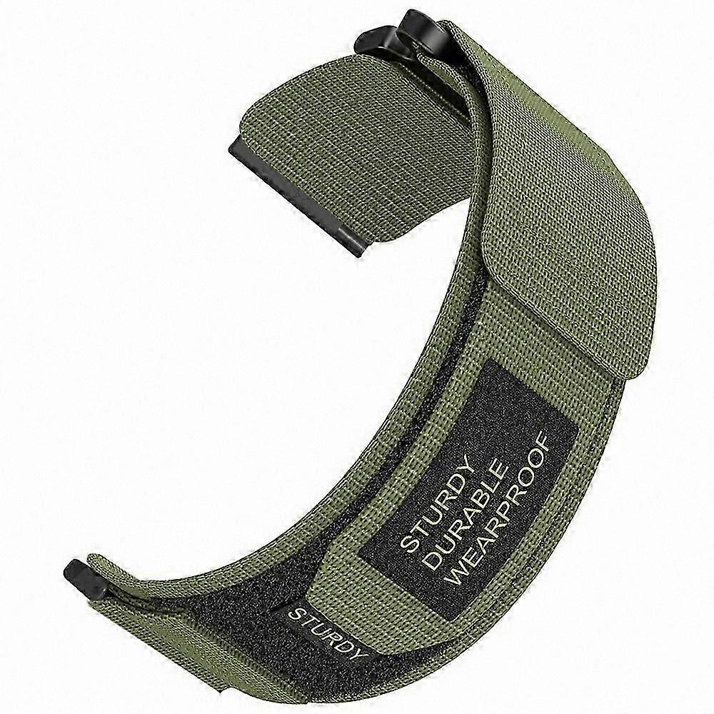 Grey Nylon Watch Strap with Loop Fastener for Outdoor Sports - 24mm Replacement Band