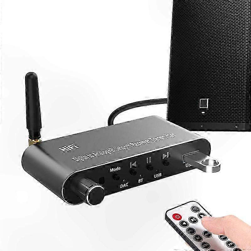 Bluetooth 5.0 USB o Adapter with Optical Coaxial DAC for TV Sound & Remote Control