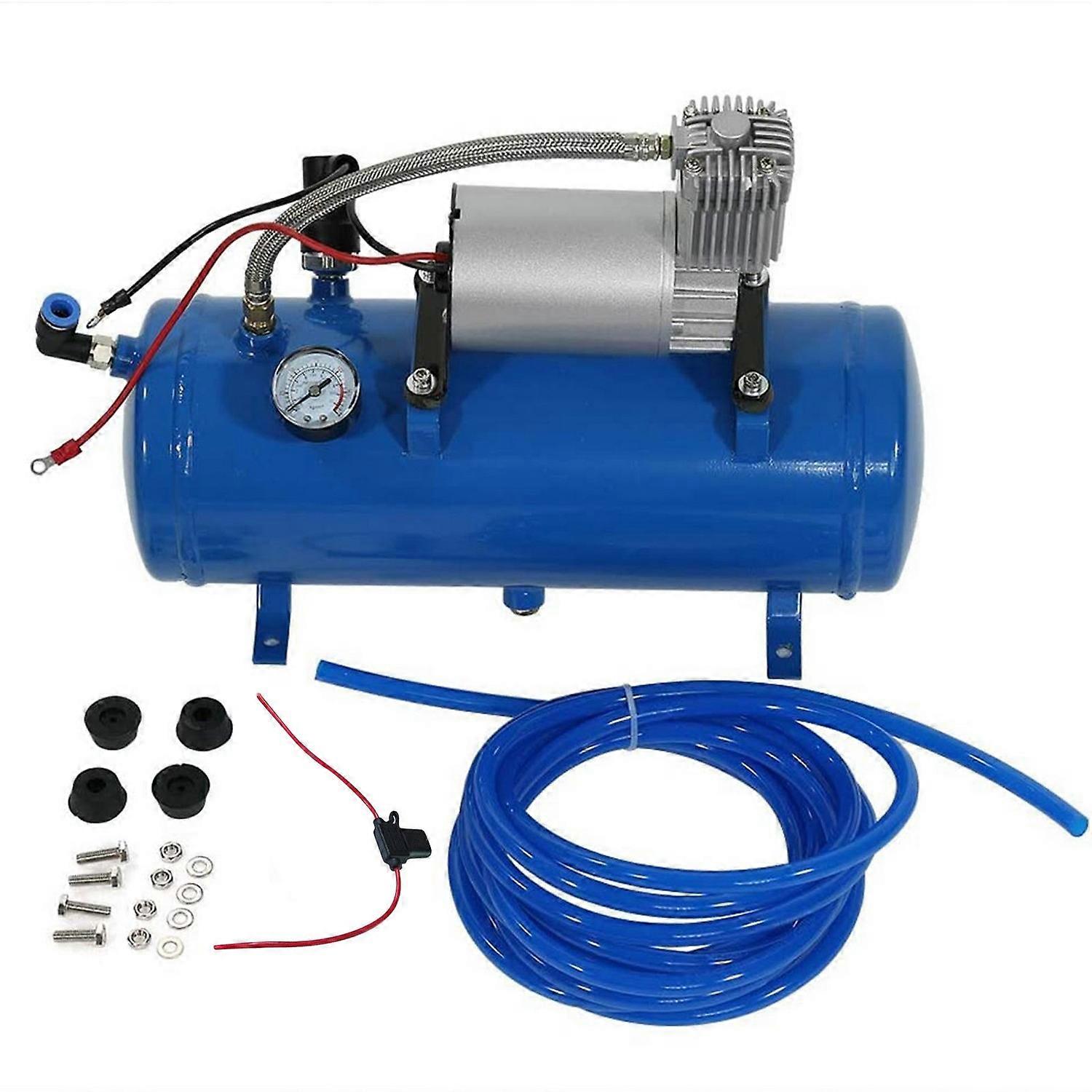 Description:
This air compressor is designed for high-pressure air horns that require on-board air s