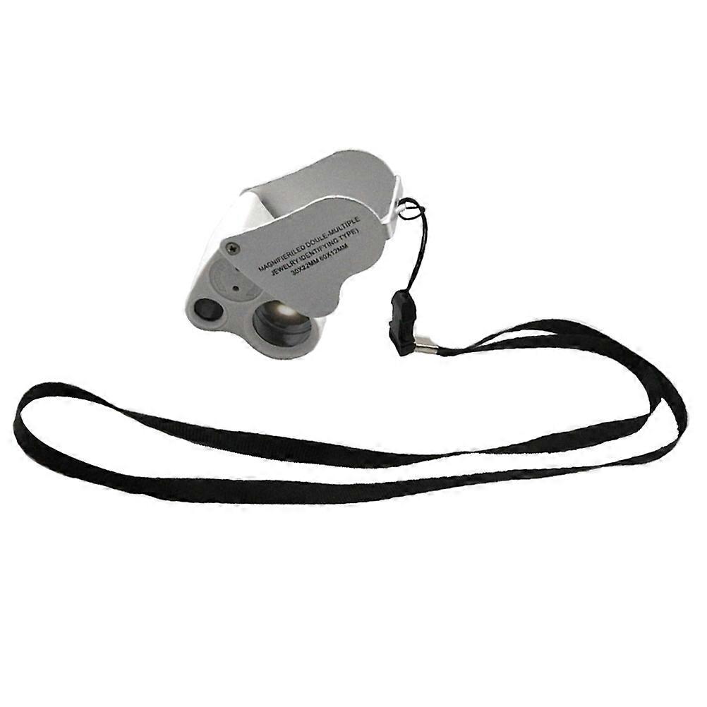Illuminated Jewelers Loupe Magnification 60x Professional Use Silver Plastic 1Pack