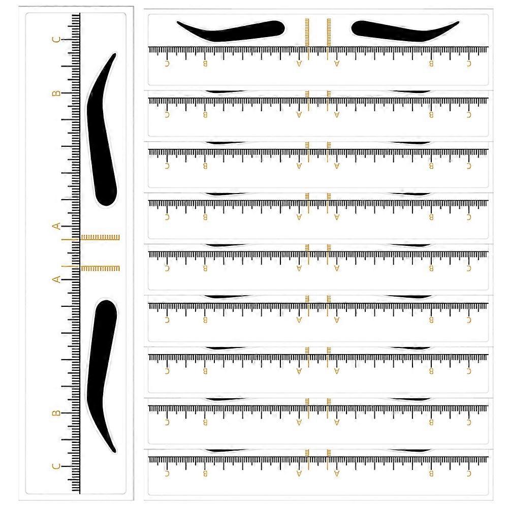 Eyebrow Makeup Stencil Ruler PVC for Eyebrow Shaping 50Pcs