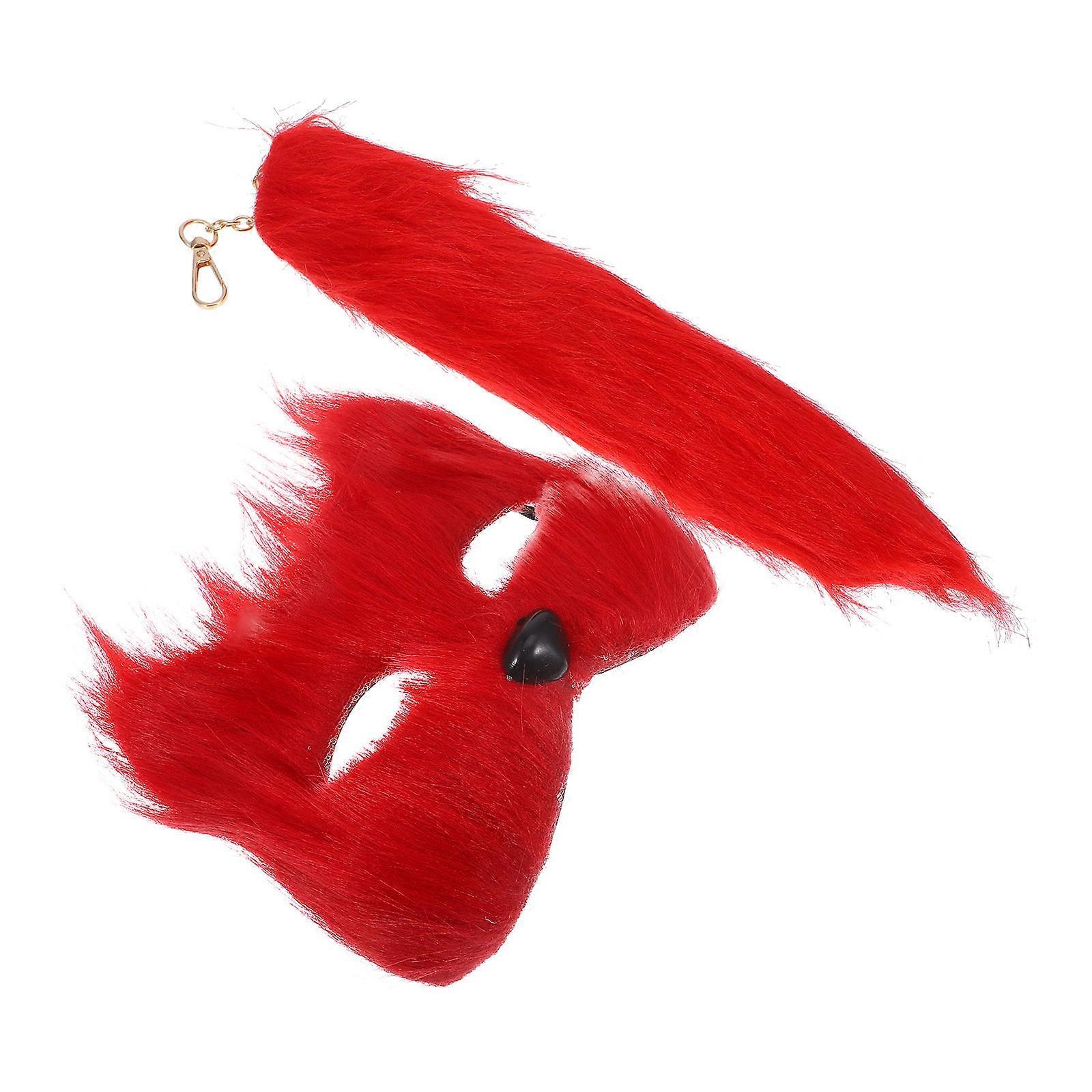 Mask Tail Set for Cosplay 5Sets Fluffy Animal Costume Prop