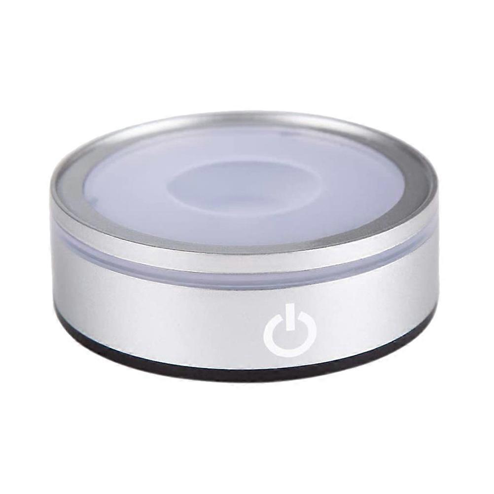 LED Light Base Touch Lampholder for Lighting Use 2Pcs Silver Round Double Layer