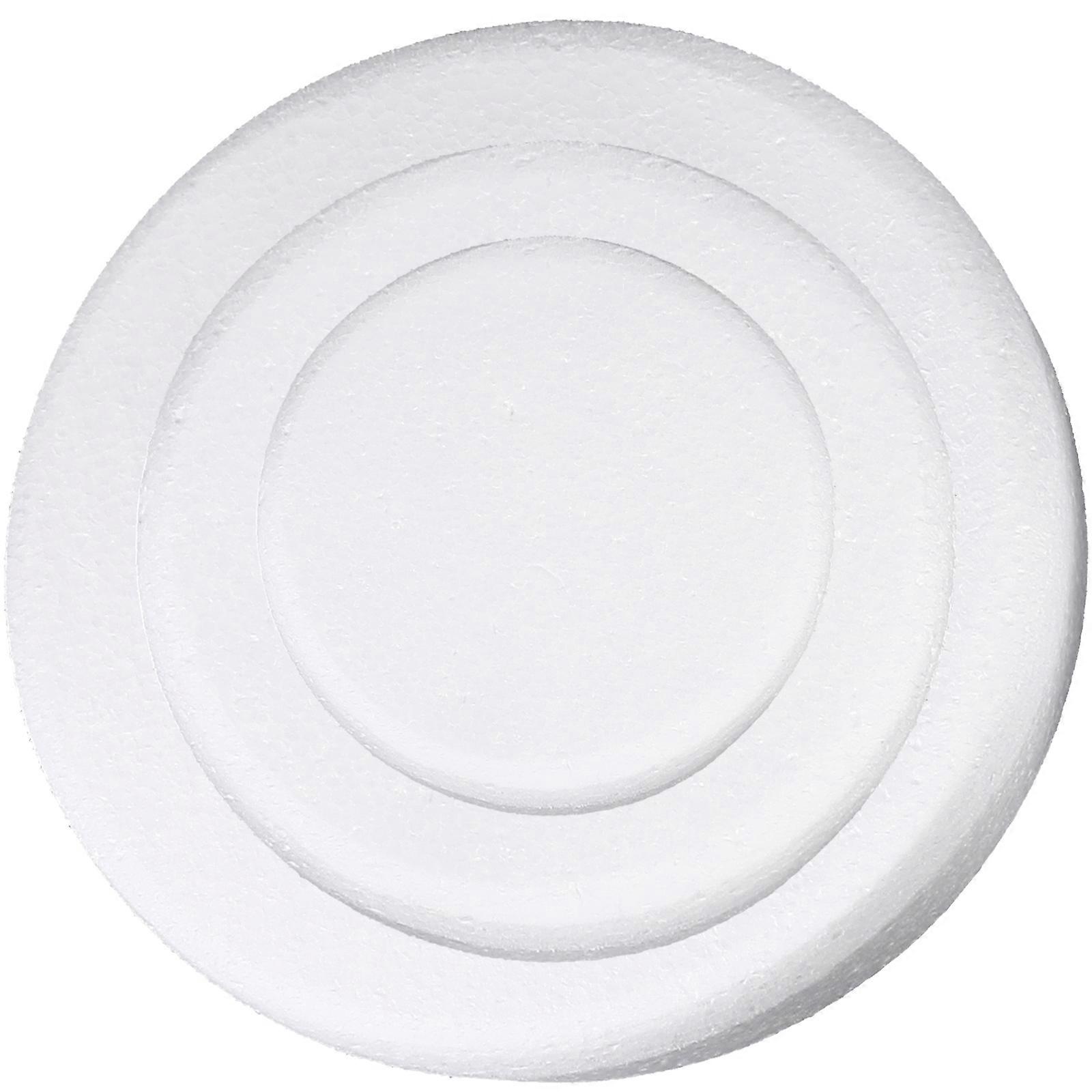 12 Pcs Round Cake Dummies White Foam Models For DIY Decoration 20X20X5CM Suitable For Crafting