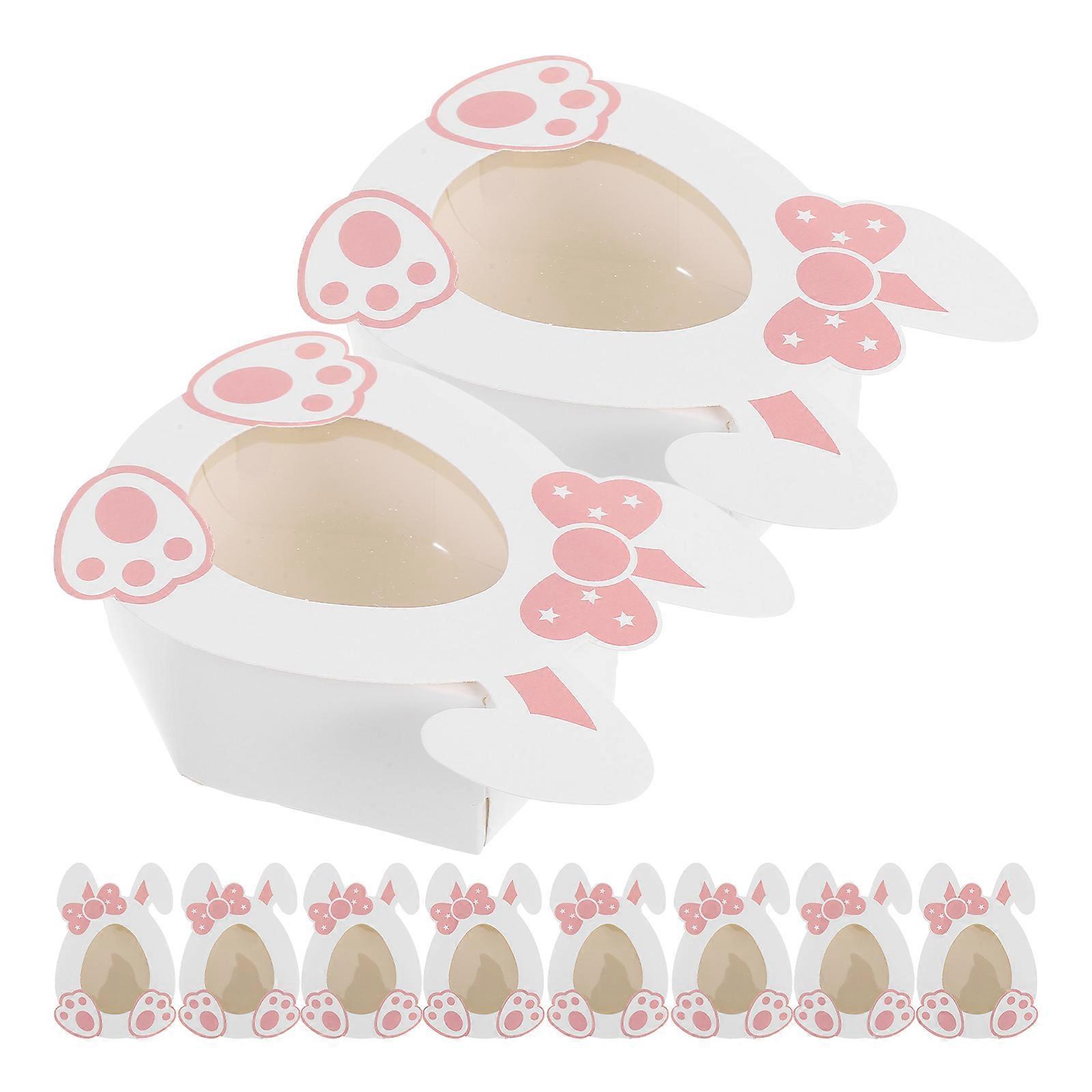 Pink Bunny Candy Boxes for Easter Party Decor 50Pcs Small Treat Boxes