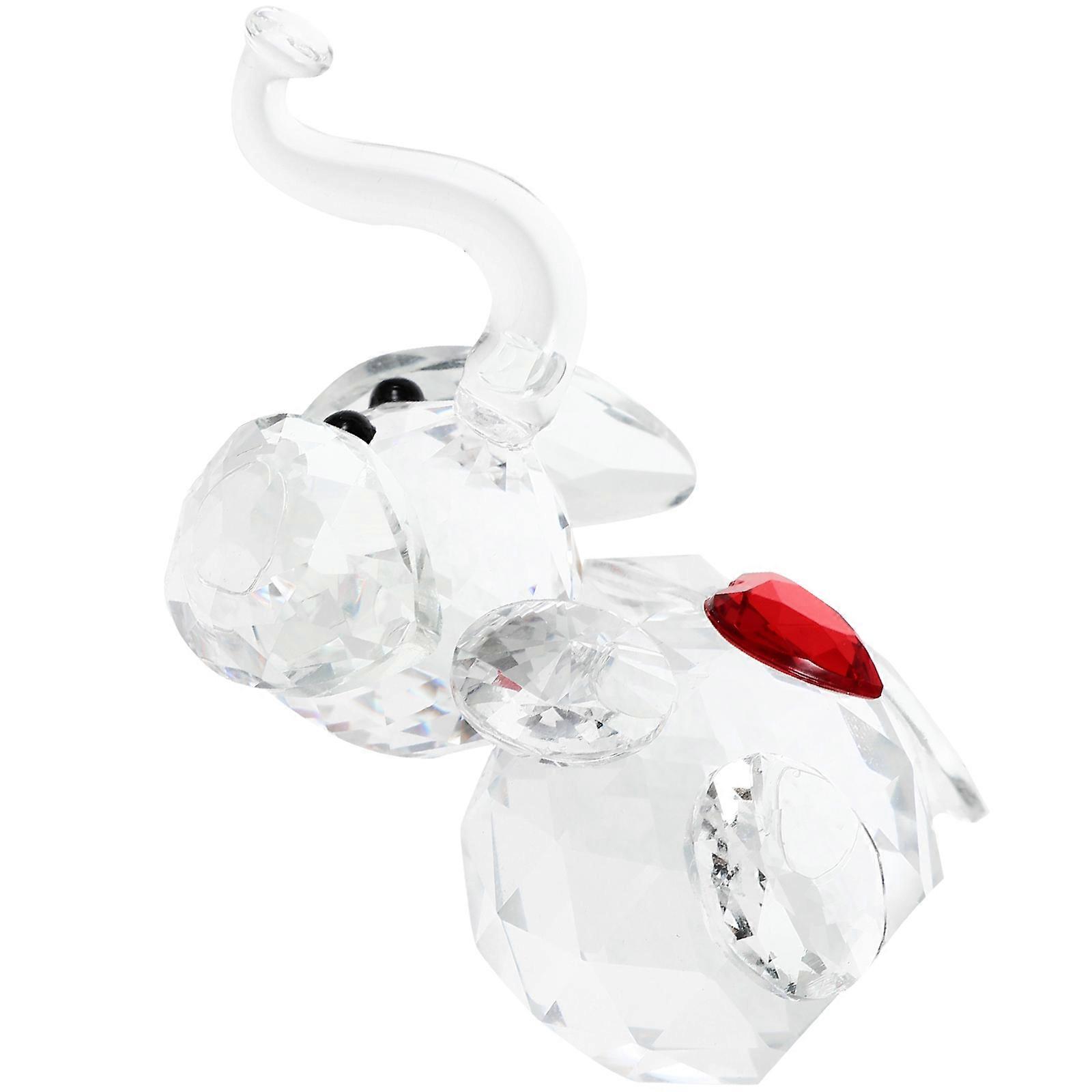 Figurine d'animal en verre, décoration d'éléphant en verre pour bureau, ensemble de 3 pièces