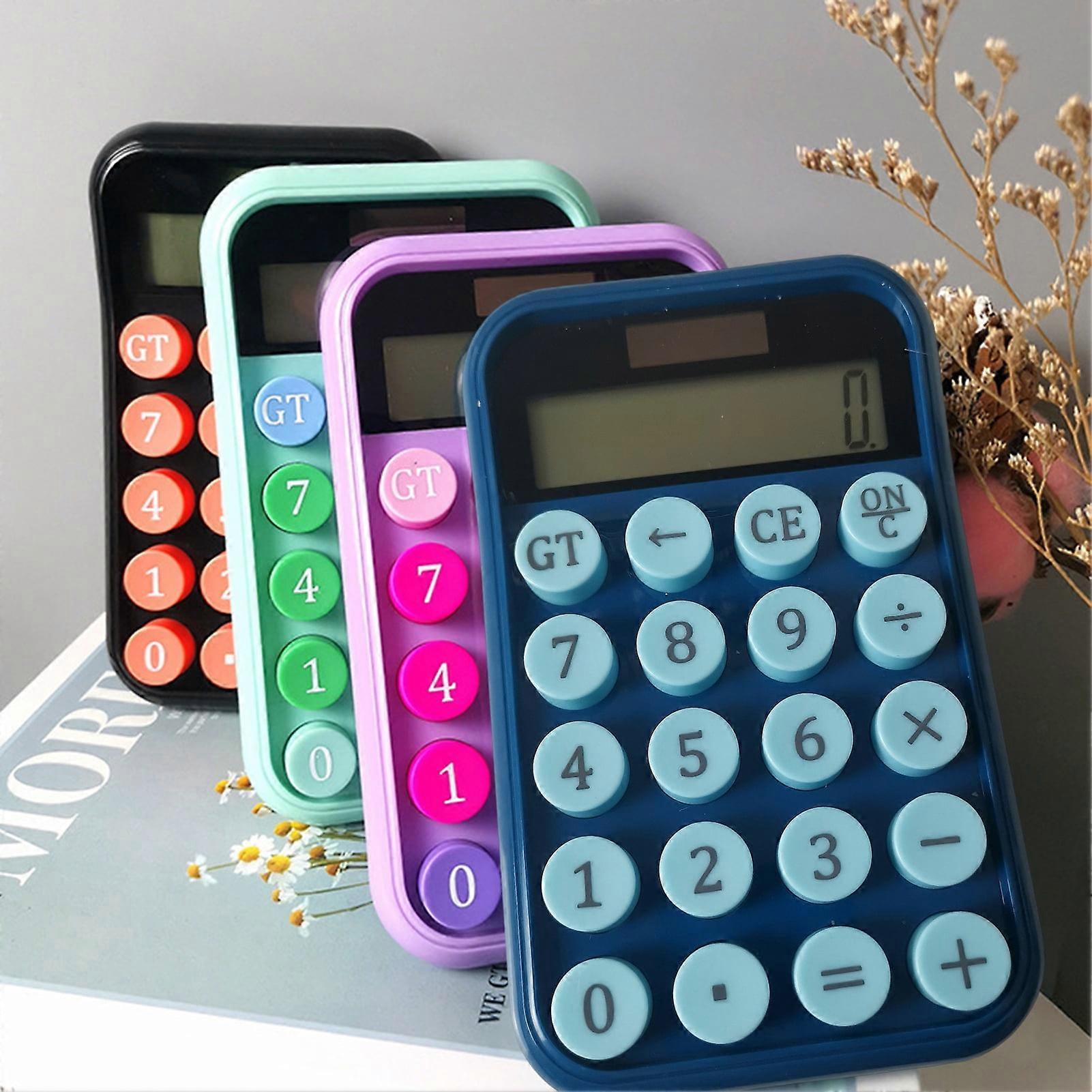 Vnanda 10-Digit Solar & Battery Calculator, LCD Display, Round Buttons, Portable Desktop Calculator for Student Finance
