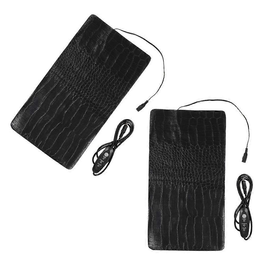 Black USB Heating Pad Pet Heating Mat for Reptiles and Pets 2Pcs Set