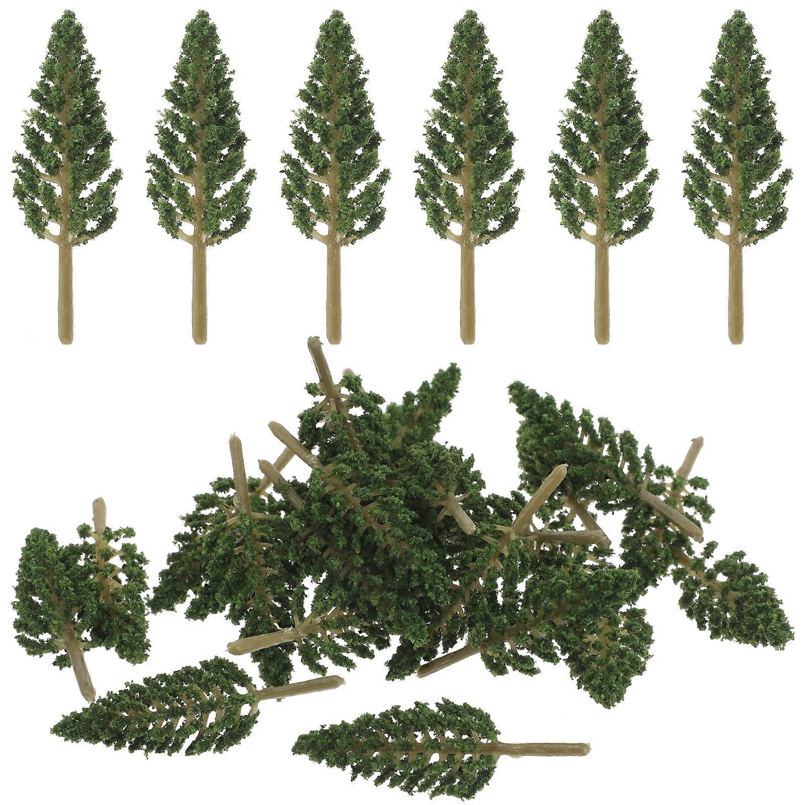 Mini Model Tree 50Pcs Sand Table Tree Decor Ideal for Landscape Decoration Green Plastic