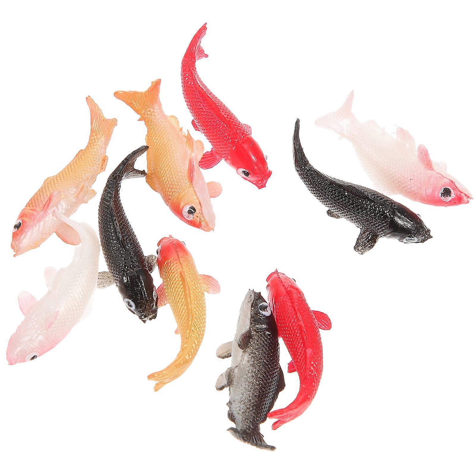 Mini Carp Tiny Plastic Animals for Dollhouse Ornaments 30Pcs