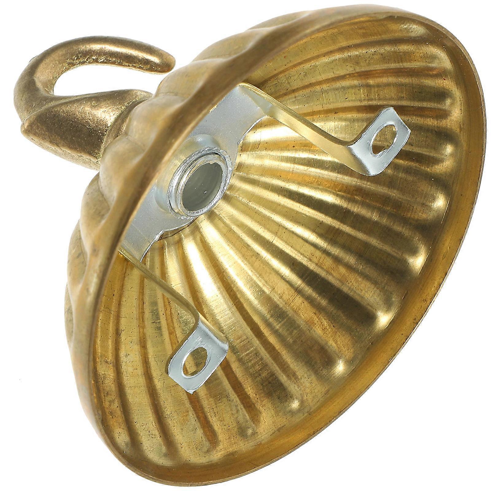 Copper Ceiling Light Cover Plate for Hanging Use with 4Pcs Golden Hooks