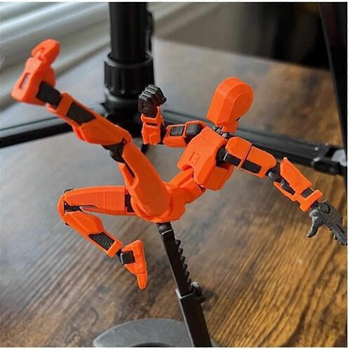 Robot Action Figure, 3D Printed with Full Articulation orange