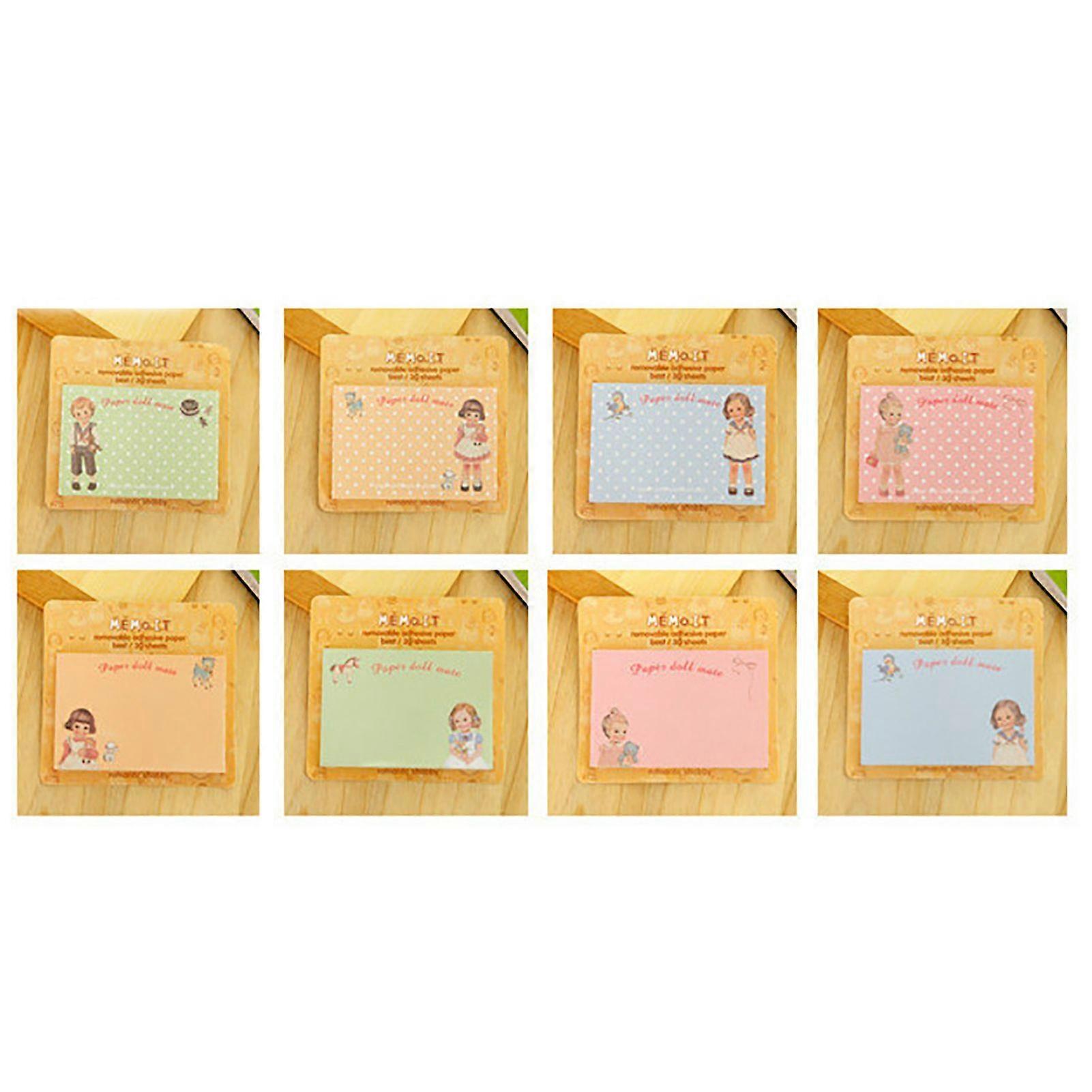 Cute Cartoon Sticky Notes Portable 20 Sheet Self Stick Notes Creative Square NotepadDoll Series