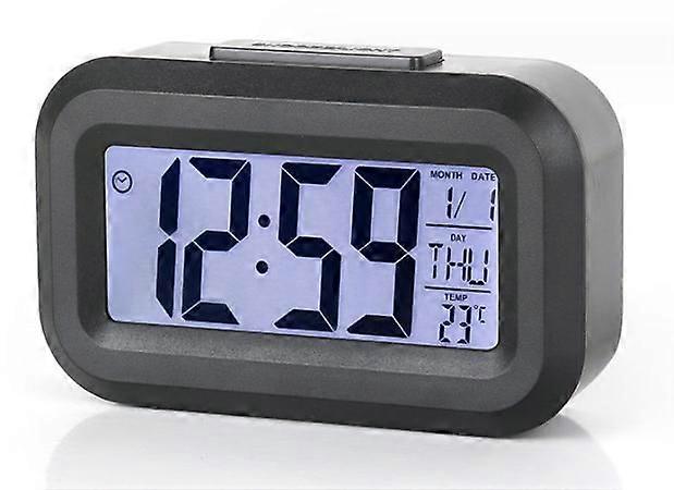 New student alarm clock, multi-function desktop smart clock, with luminous temperature calendar, with backlight, AAA battery (self-powered)