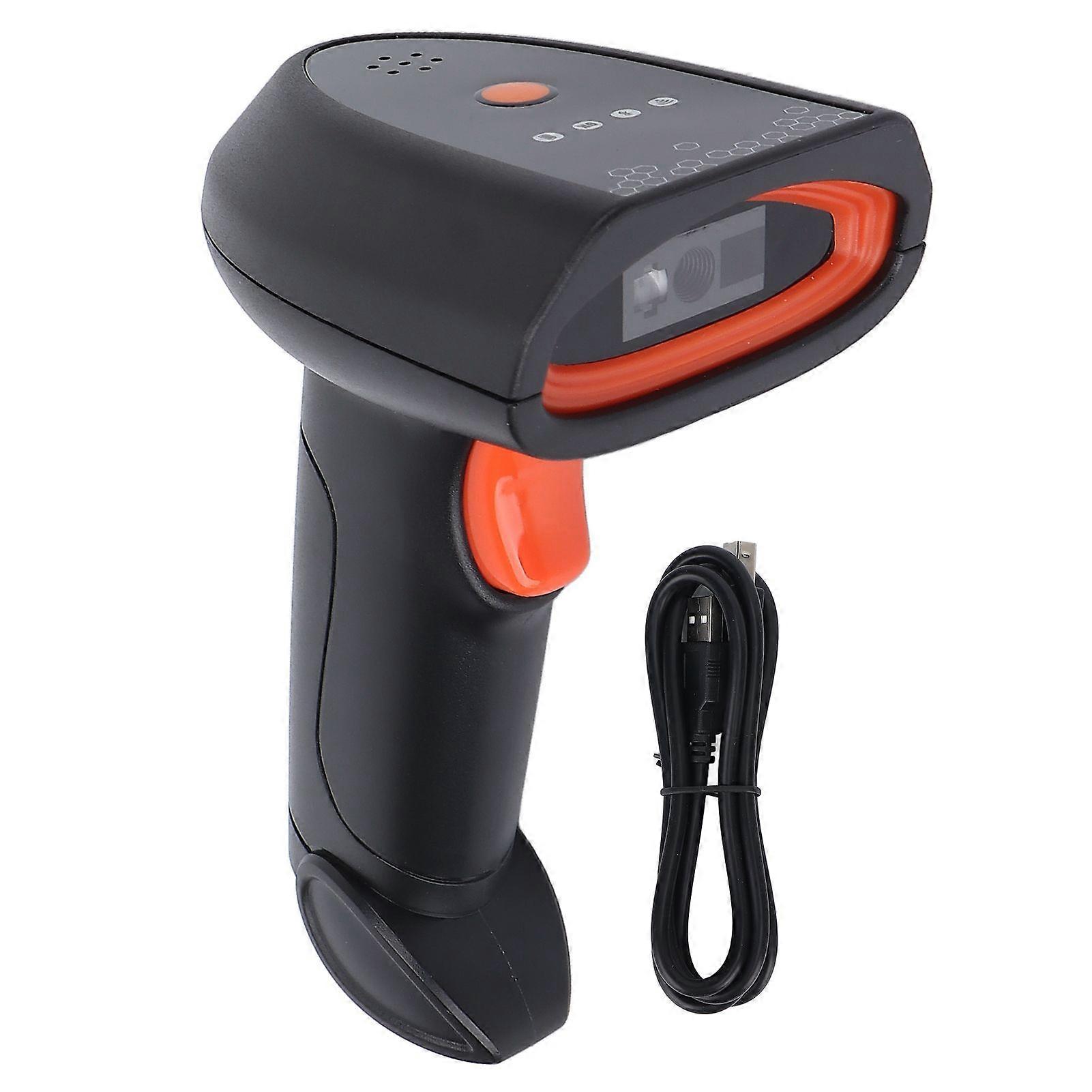 Handheld Barcode Scanner Wireless 2D Barcode AI Intelligent Voice Broadcast Scanner with Receiver for Supermarket