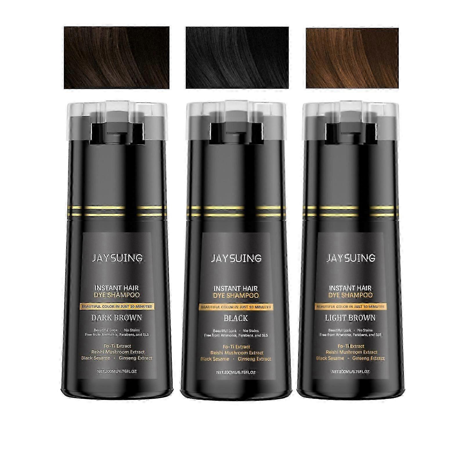 Shampooing colorant pour cheveux,Shampooing colorant instantané 3 en 1 Shampooing de couleur de cheveux longue durée pour hommes et femmes,Shampooing de couverture des cheveux gris