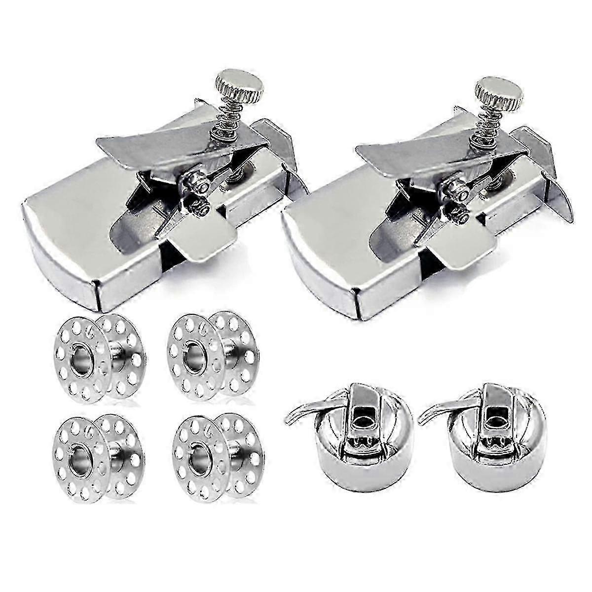 2-Piece Magnetic Sewing Machine Seam Guide Set with Additional Bobbins and Thread Spools