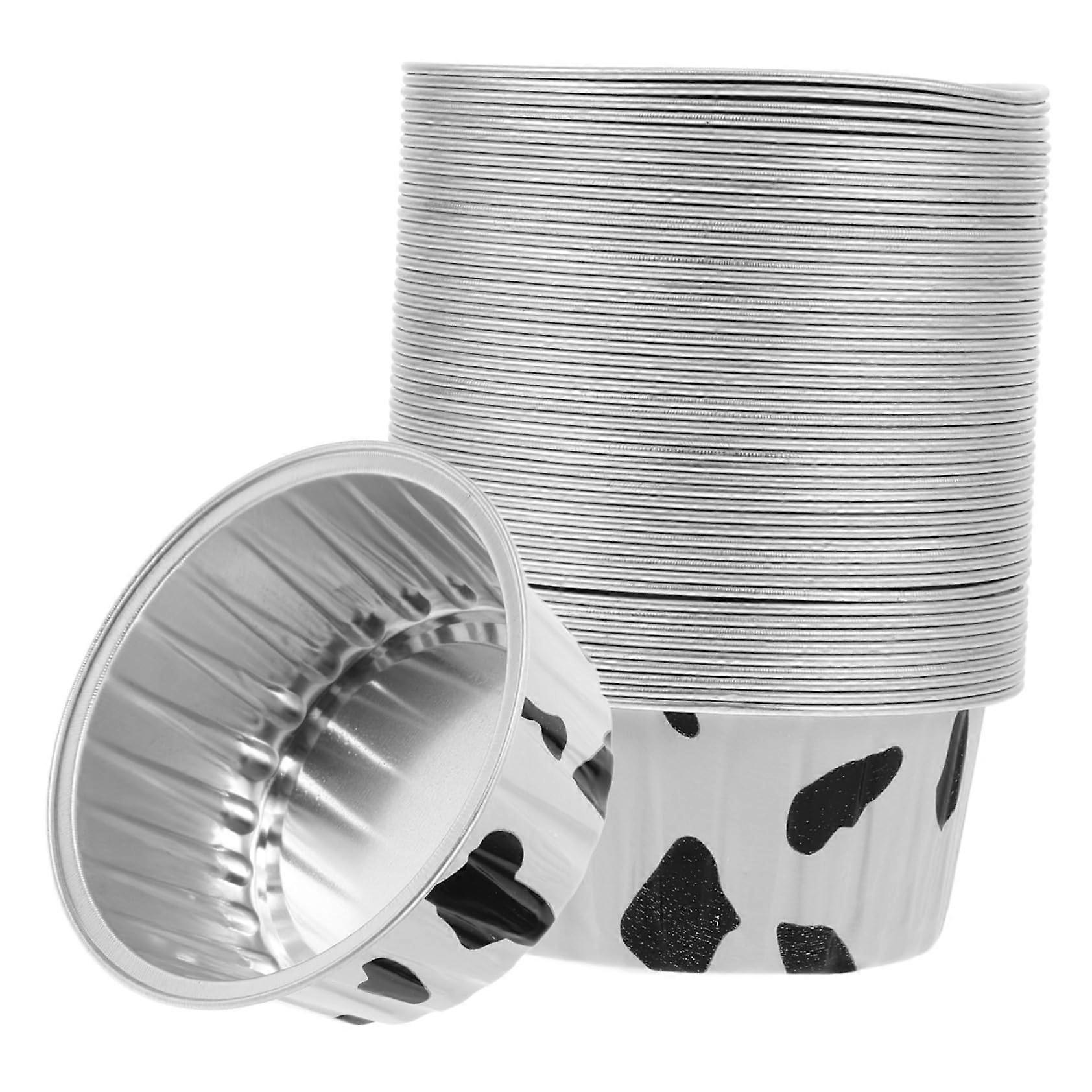 Aluminum Foil Egg Tart Molds Small 50Pack, HeatResistant Reusable Baking Cups, OvenSafe Pudding and Dessert Cases