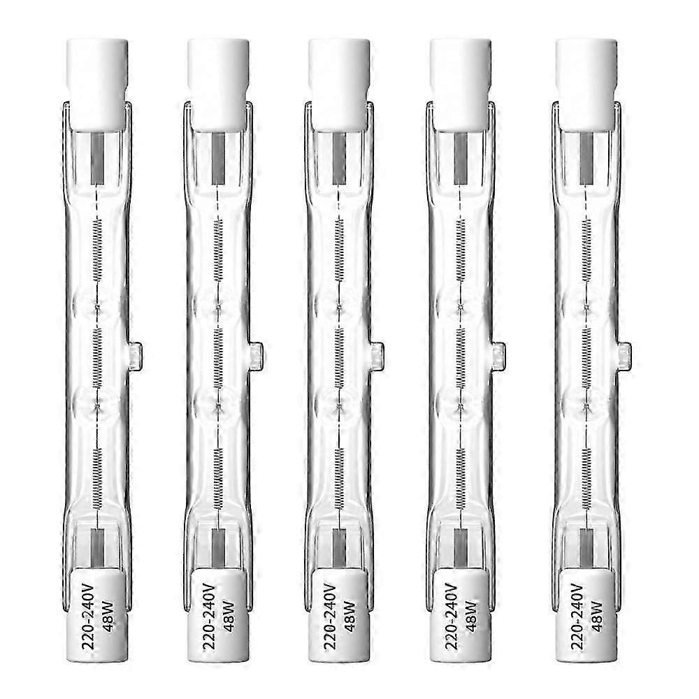 R7S Halogenlampen 48W, dimmbar warmweiß 2800K, 5er Pack