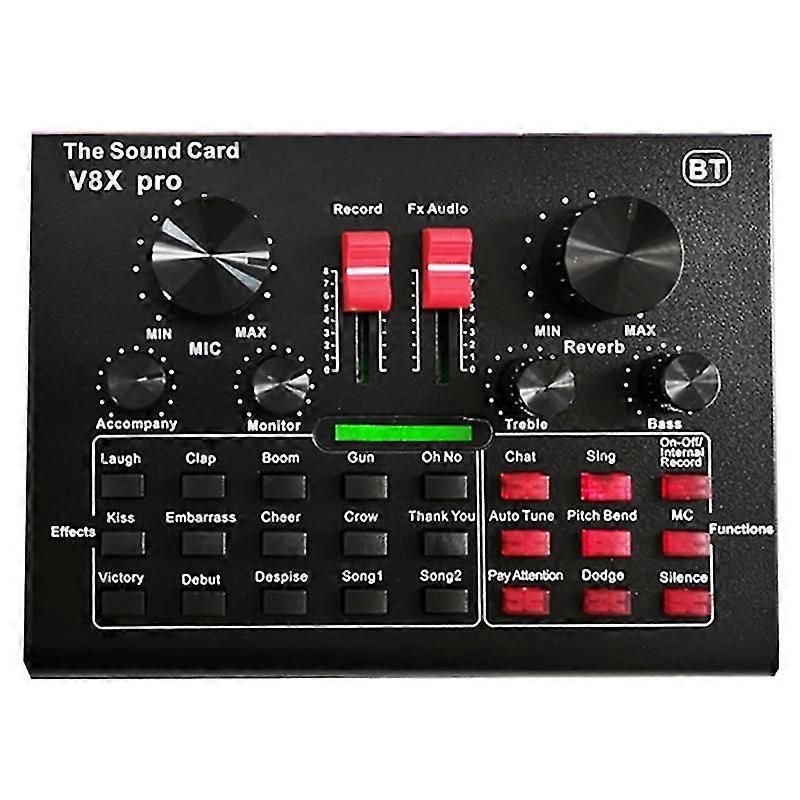 V8x Pro Webcast Live Broadcast Sound Card Adapter For Phone Computer