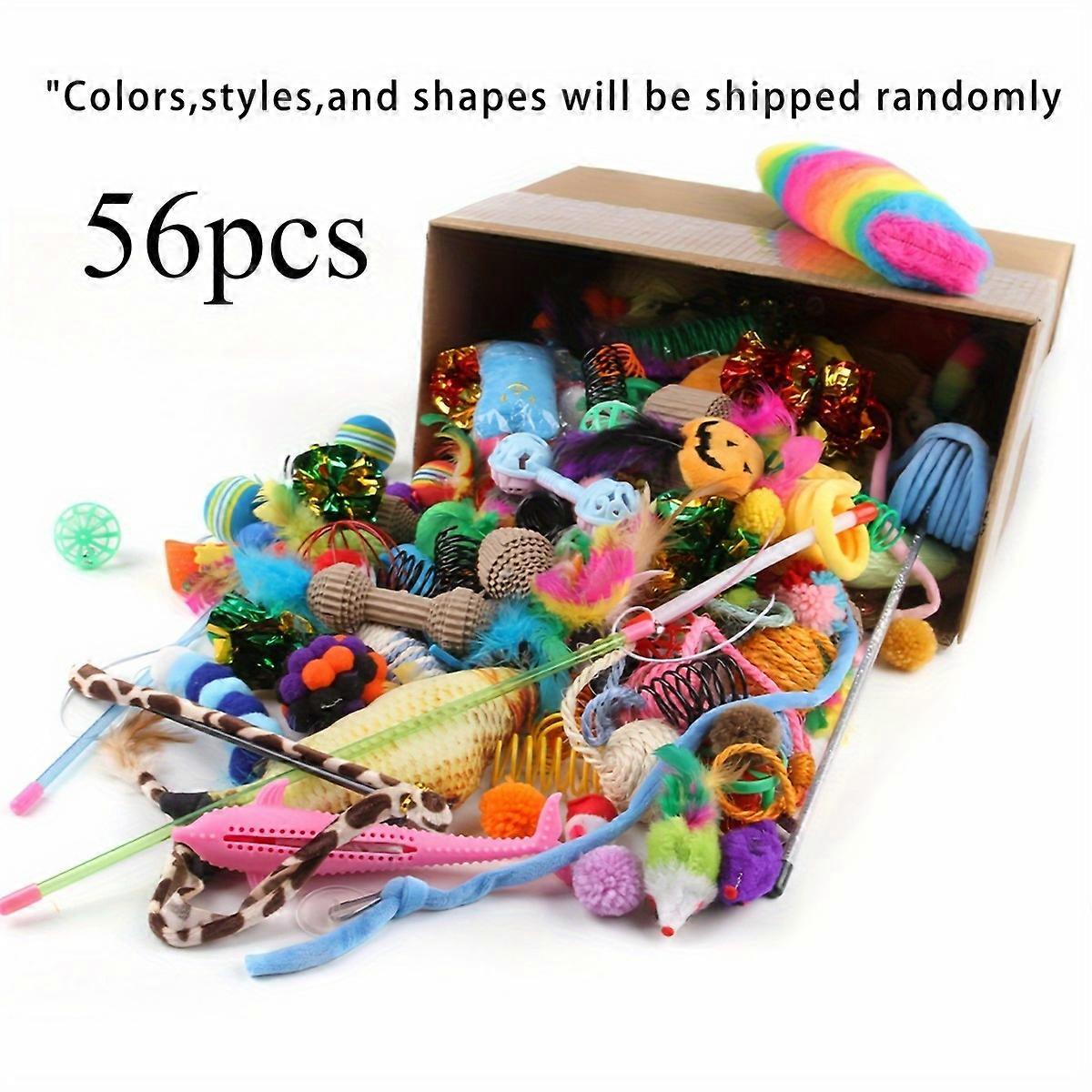 56pcs/28pcs/14pcsCat Toys Cat Kitten Play Tunnel Mouse Shape Balls Foldable Chat Funny Cat Tent Mouse Supplies Simulation Fish