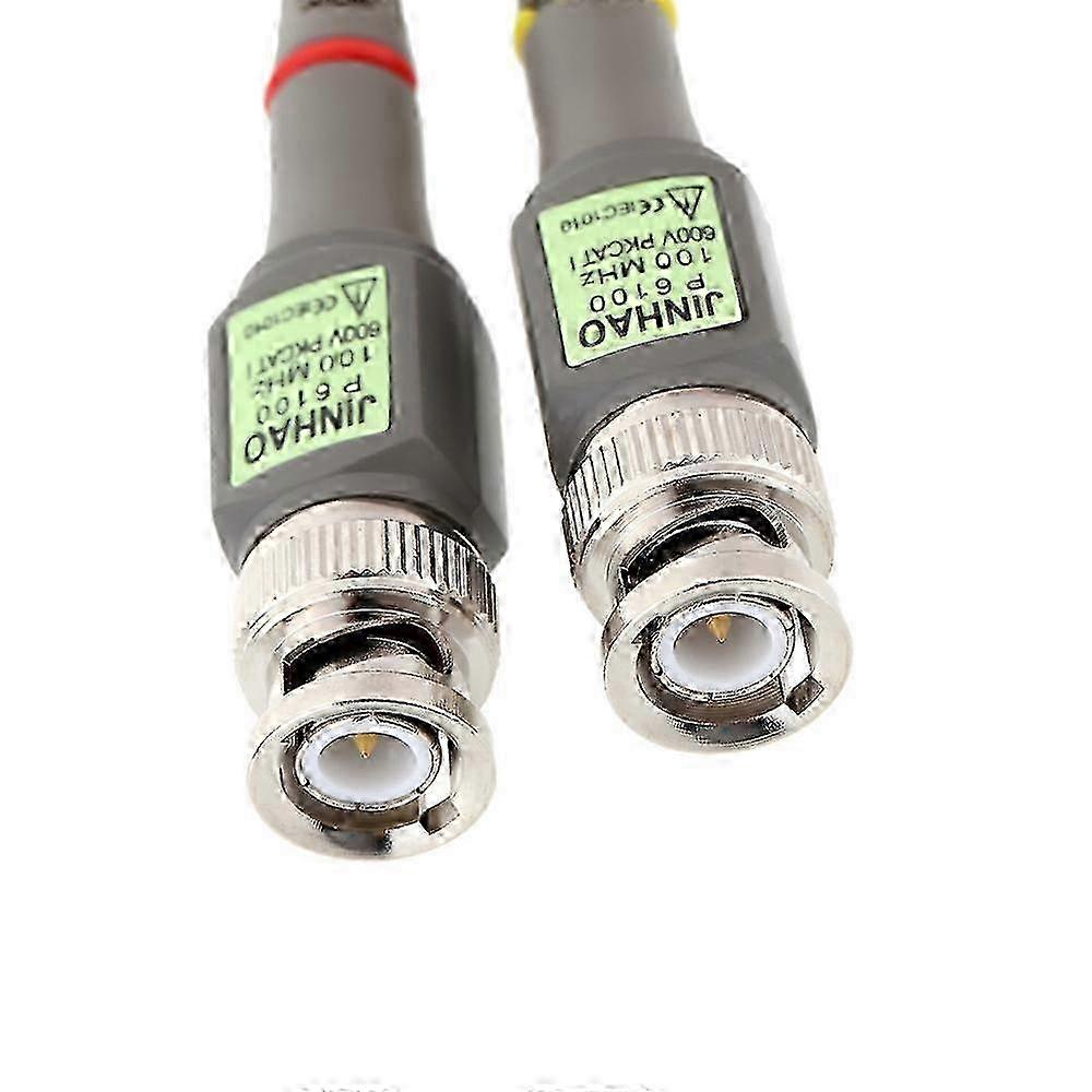 2-Piece High-Accuracy P6100 Oscilloscope Probes with 1X 10X and 100MHz Alligator Clips for Testing