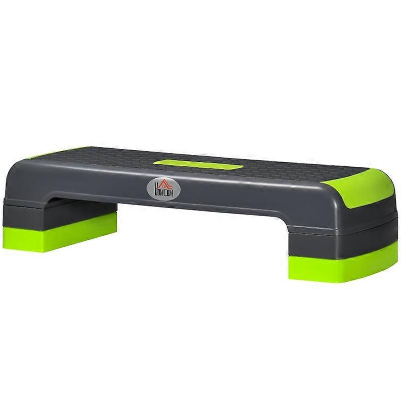 HOMCOM Aerobic Stepper 3 Level Adjustable Fitness Step Gray Green