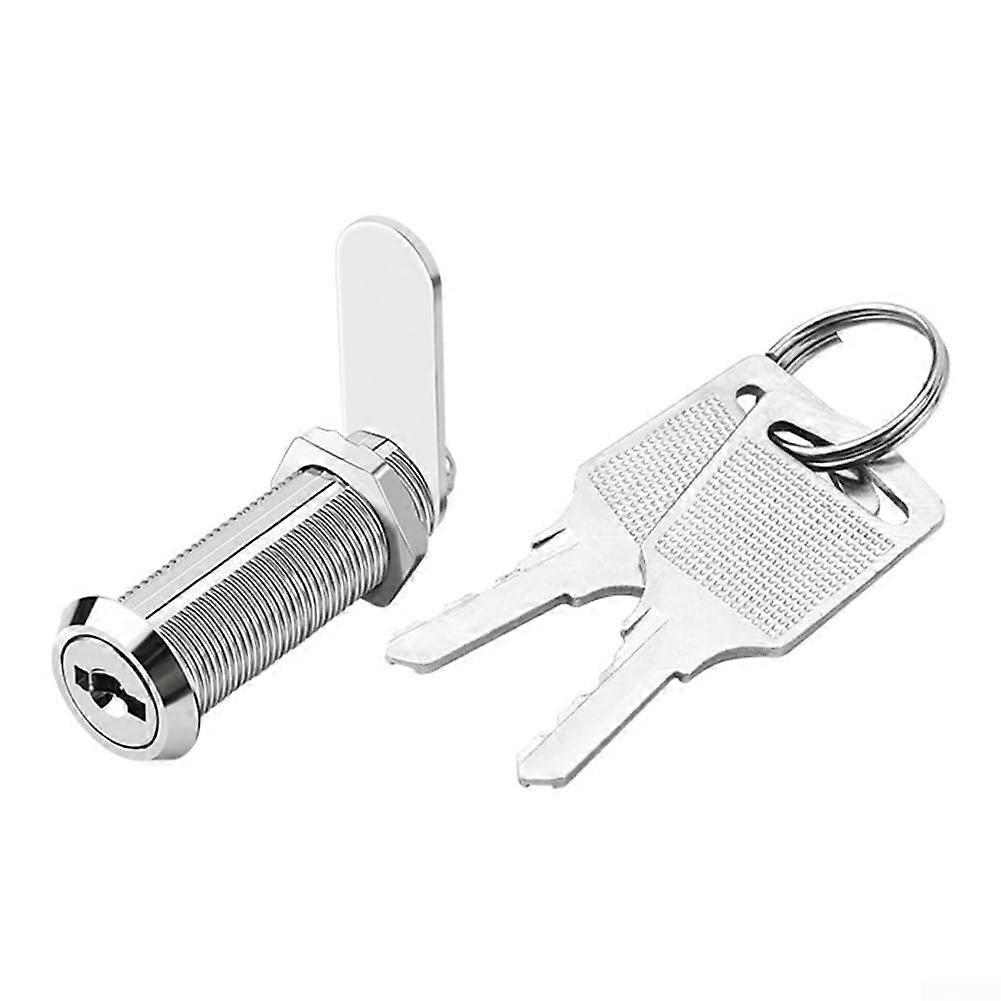 Small Cam Lock Cabinet Lock Zinc Alloy Construction 25mm Silver 2 Keys For Filing Cabinets Mailboxes And Light Boxes