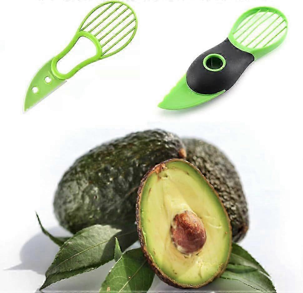 3 in 1 Avocado Slicer and Opener, 2 Pieces Avocado Pulp Scraper for Peeling and Boning Green Fruit, Cutting Fruit and Vegetables