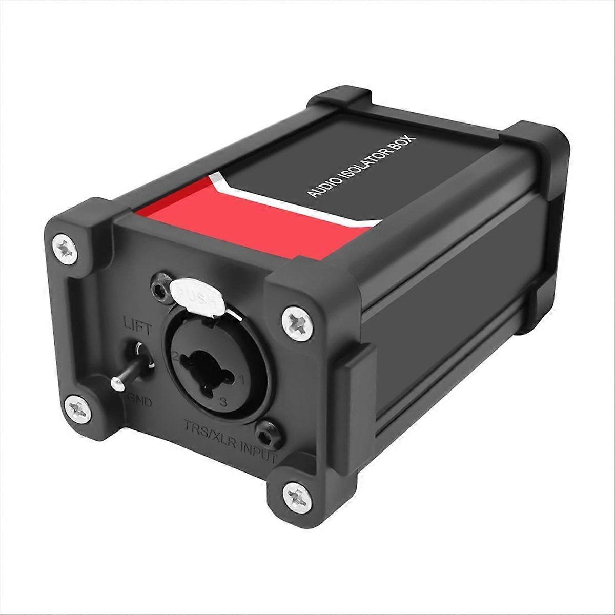Audio Isolator Box XLR/ 1/4" 6.35mm TRS Eliminator Ground Loop Isolation Transformer with Ground an