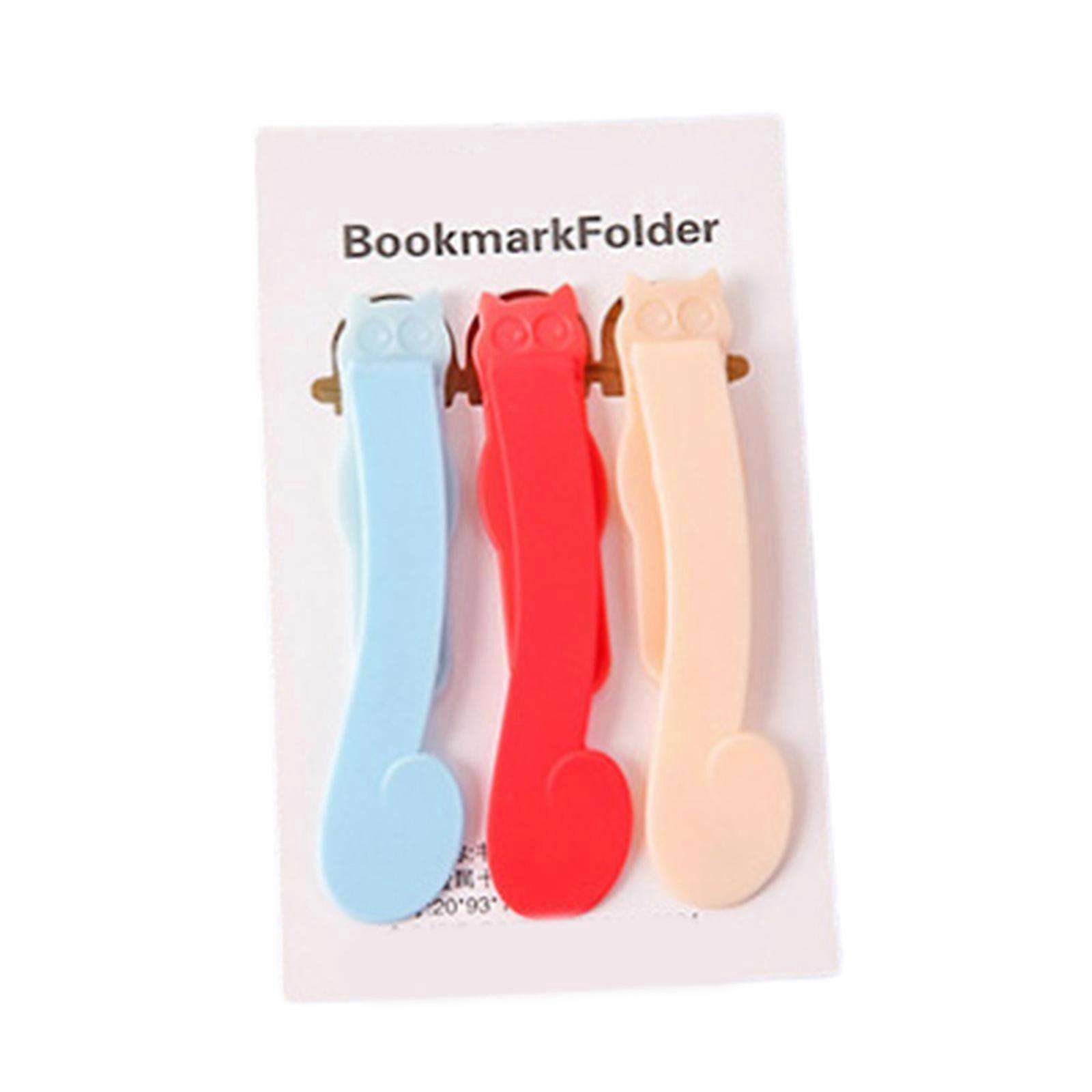 3 Pcs Automatic Bookmarks Cats Page Markers Silicone Bookmarks Clip Simple Book Markers Creative Bookmarks for Reading Multicolor