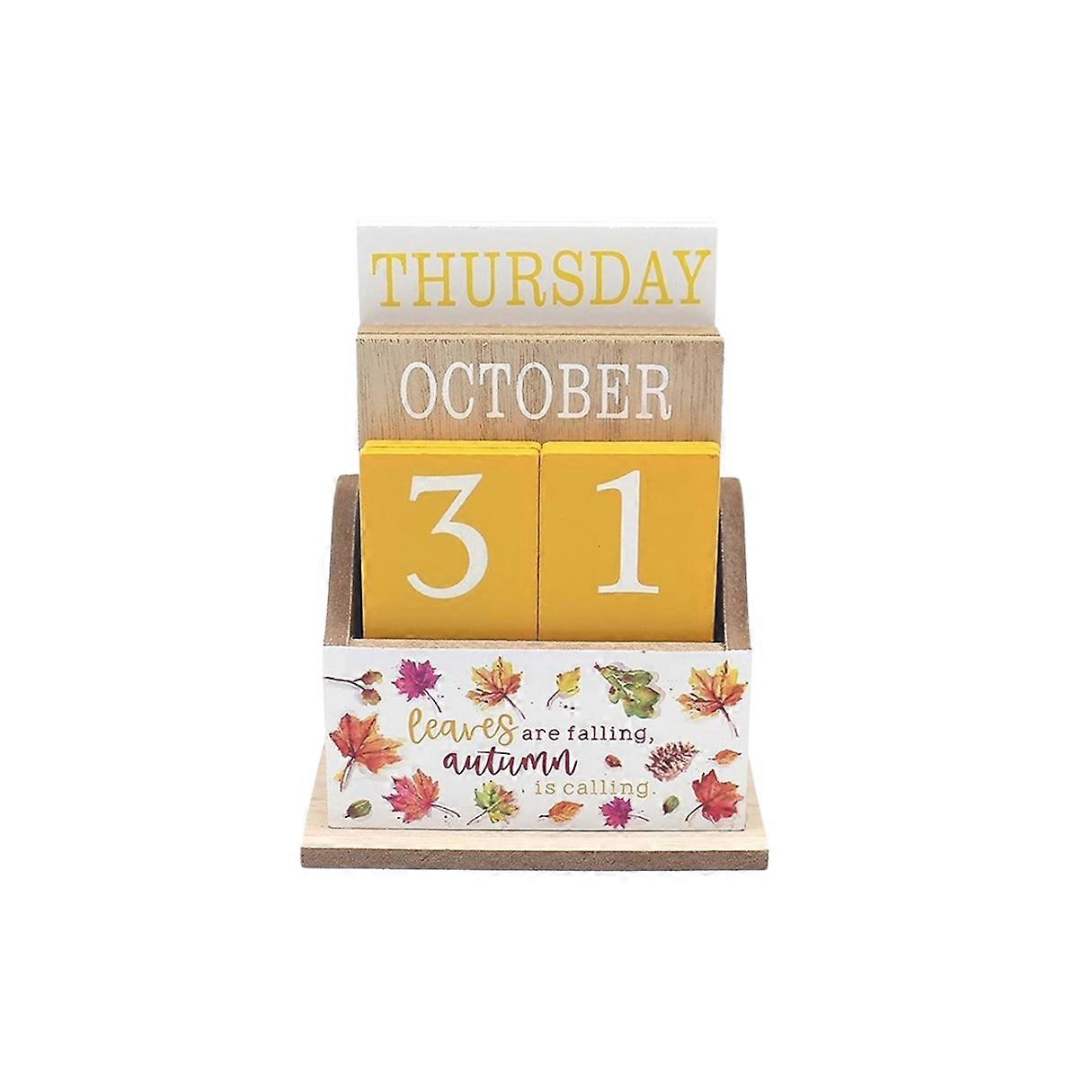 Joe Davies Autumn is Calling Wooden Perpetual Calendar
