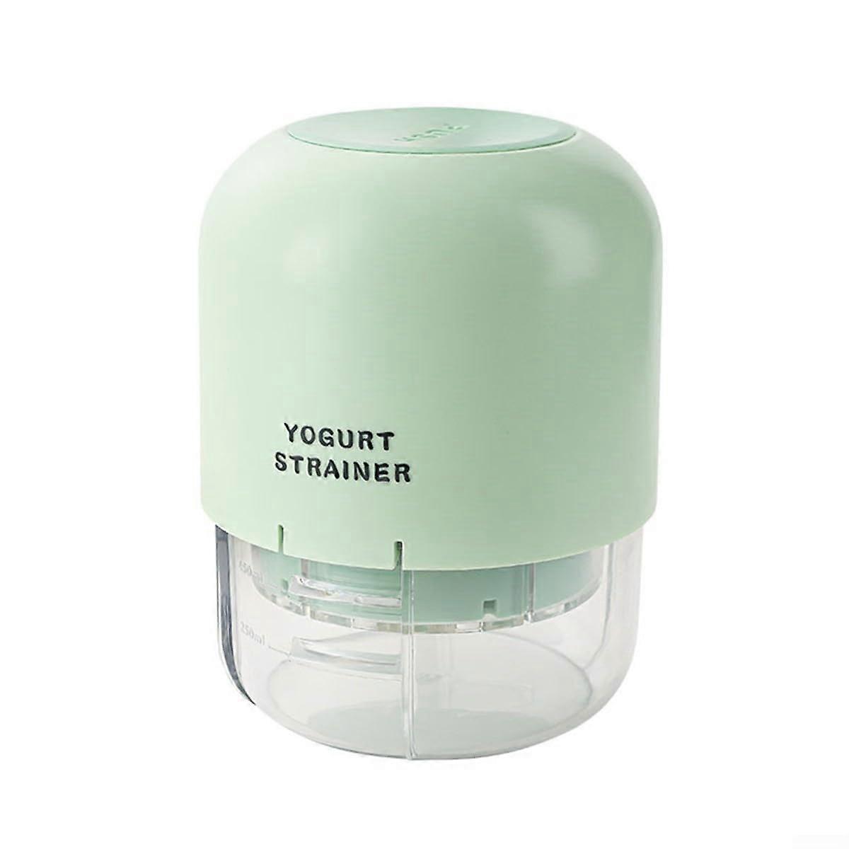 Yogurt Strainer with Fine Mesh and Lid for Thick Creamy Texture Pressurized Green