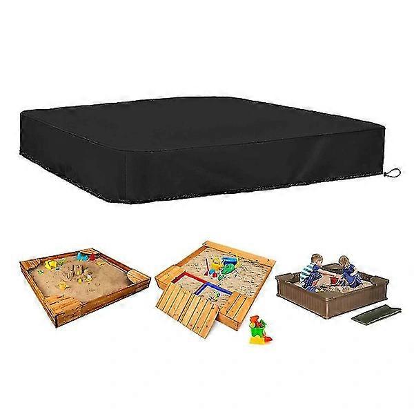 Sandbox Cover Waterproof Dustproof UV Protection Square Pool Cover with Drawstring for Sandbox, Toys and Furniture db Black yc