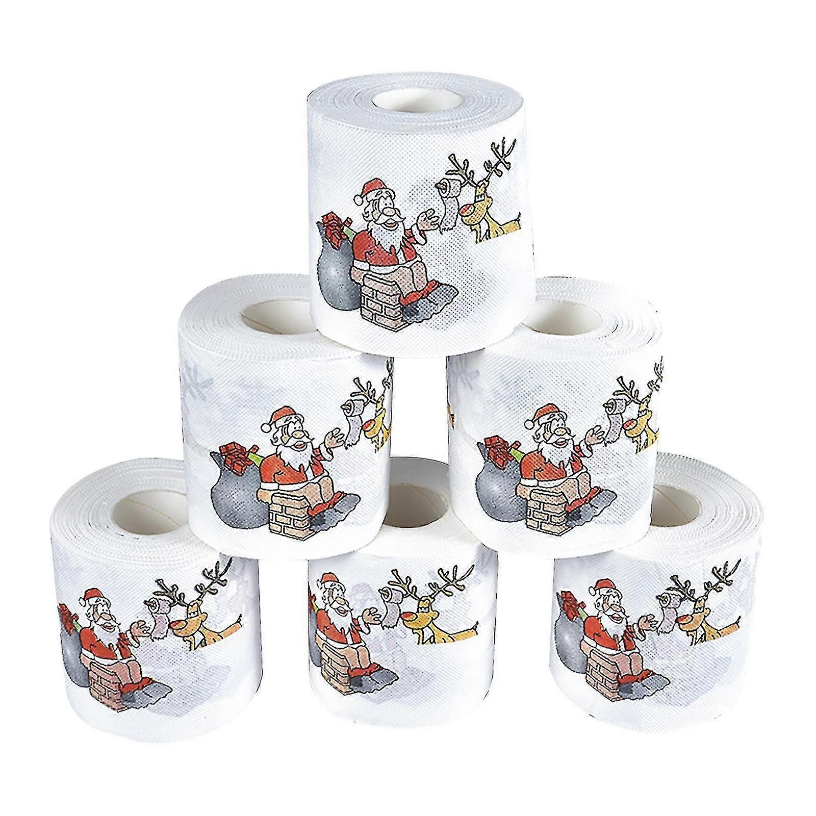 8 Rolls Christmas Pattern Series Printed Toilet Paper Printed Rolls